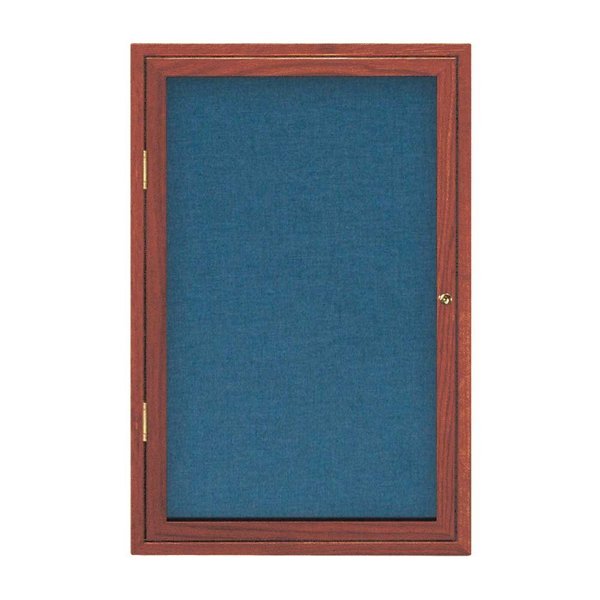 United Visual Products Single Door Enclosed Radius EZ Tack Board, 24"x36", Satin/Black UV7001EZ-BLACK-SATIN